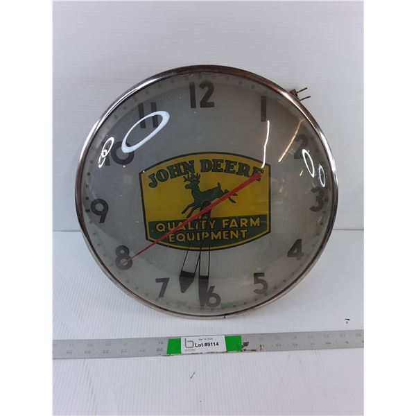 *John Deere Light Up Metal Wall Clock 15"- Working