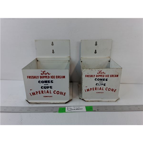 (2) Metal 'Imperial Cone' Cone Holders Up to 6" x 8.25"