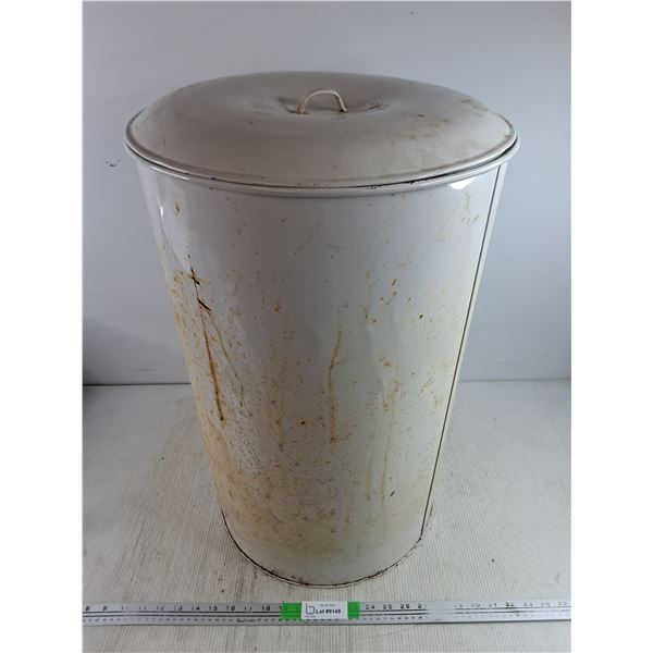 *Large Metal Flour Bin w/Contents 25" x 17",  CANNOT SHIP
