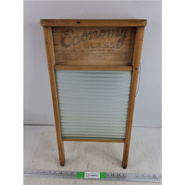 Vintage Economy Glass Washboard 24" x 12" x 2"