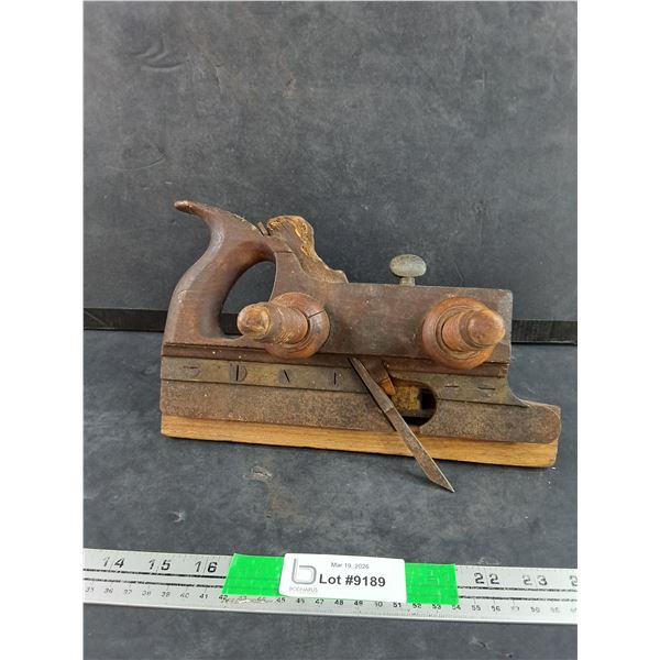 Antique Wooden Plow Plane w/Dual Fence Rods