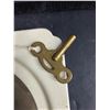 Image 3 : Antique Porcelain 8 Day Wind Up Kitchen Clock - As Is