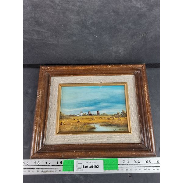 Wooden Framed Wall Art Painting 10" x 8" Painted by Nettie Harder