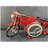 Image 2 : Vintage Red Metal Motorcycle Table Clock/Desk Decor Piece