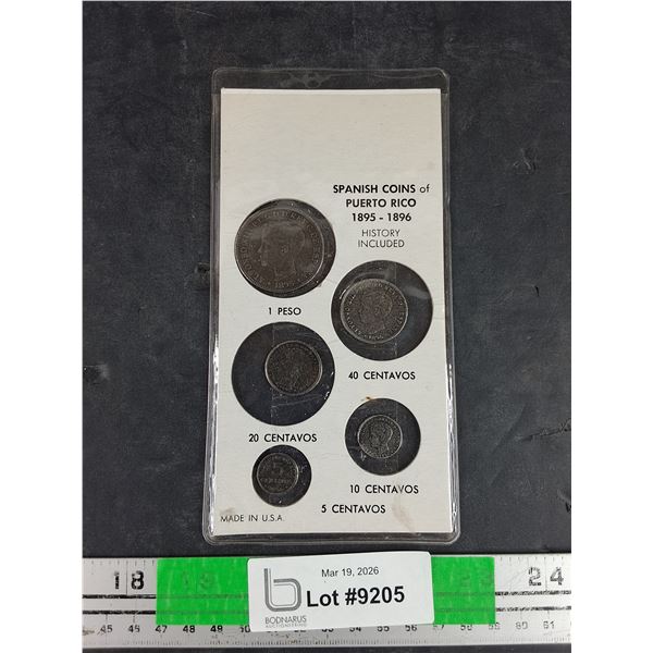 Antique Spanish Coins of Puerto Rico 1895 - 1896