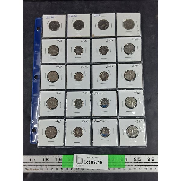 Assorted 5 & 10 Canadian Cents Coins - Collectible