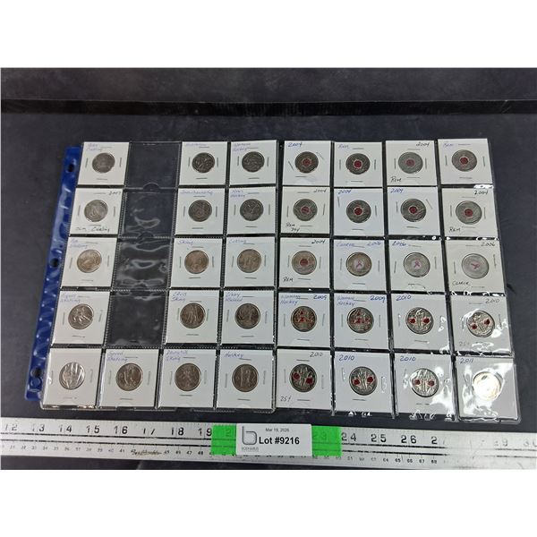 Assorted Canadian 25 Cents Coins - Collectible