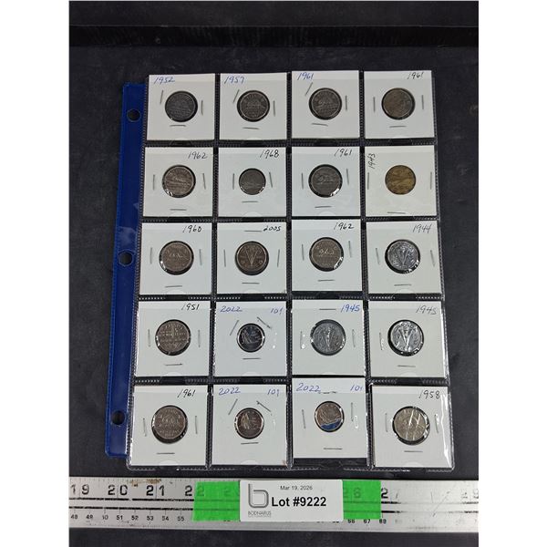 Assorted Canadian 25,10 & 5 Cents Coins - Collectible
