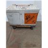 Image 2 : *Vintage Steel Explosive Material Transporting Box, 17" x 27" x 16", Cannot Ship, Dolly Not Included