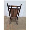 Image 5 : *Antique Wooden Spring Rocking Chair, 20" x 21" x 43", Cannot Ship