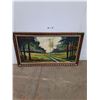 Image 1 : *Vintage Framed Jerry Doell Painting Depicting a Road, Cannot Ship, Measurements In Pics