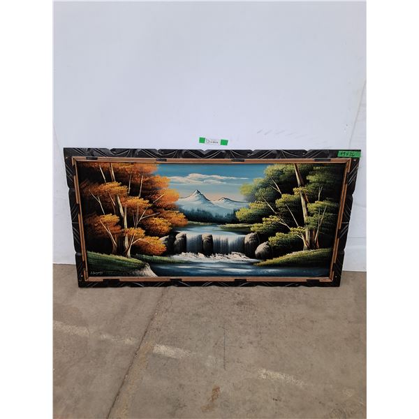 * Vintage Framed Mountain Painting, Measurements In Pics, Cannot Ship