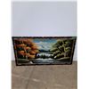Image 2 : * Vintage Framed Mountain Painting, Measurements In Pics, Cannot Ship