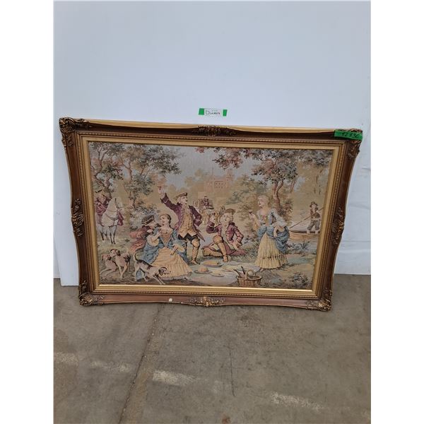 *Vintage Framed Woaven 1700s Era Like Picture, Measurements In Pics, Cannot Ship