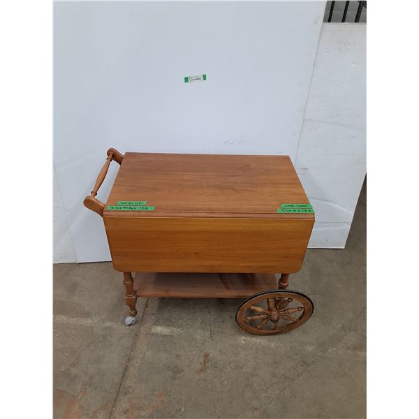 *Vintage Wooden Bar Cart, Cannot Ship, Measurements In Pics