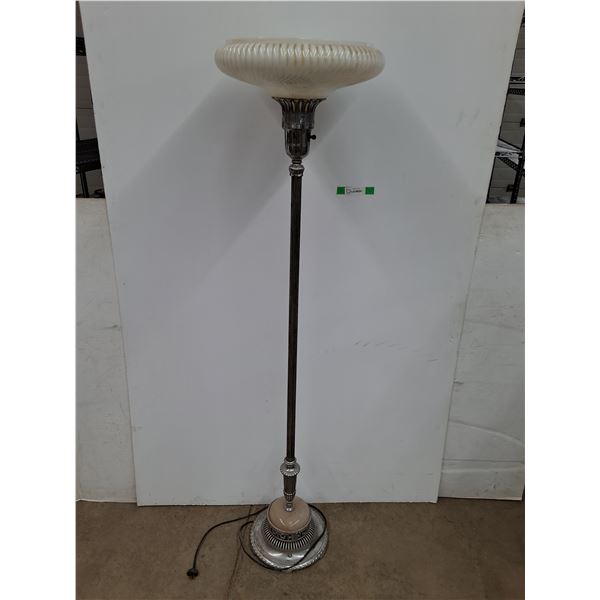 *Vintage Plated Floor Lamp w/ Shade, 65" Tall, Cannot Ship