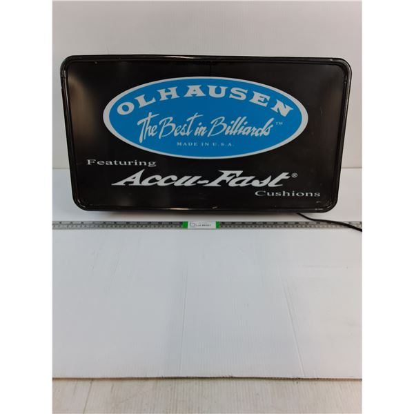 Olhausen "The Best In Billiards" Lighted Sign-Does not power on-as is