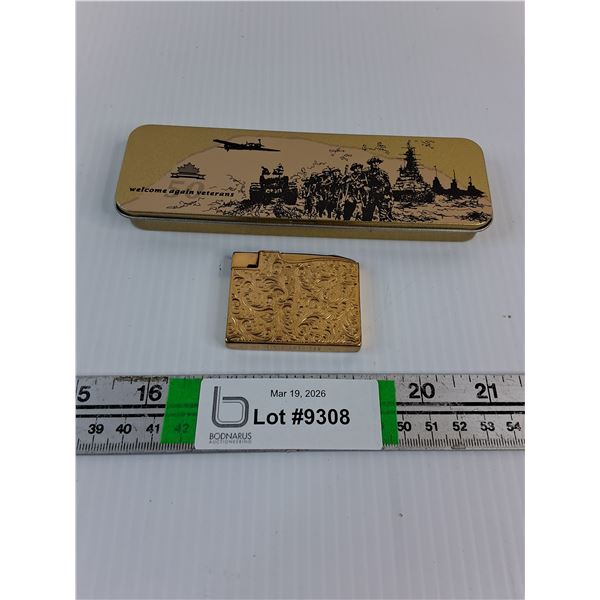 Vintage Elgin American 1940-50's Lighter and Welcome Veterans Pen Set