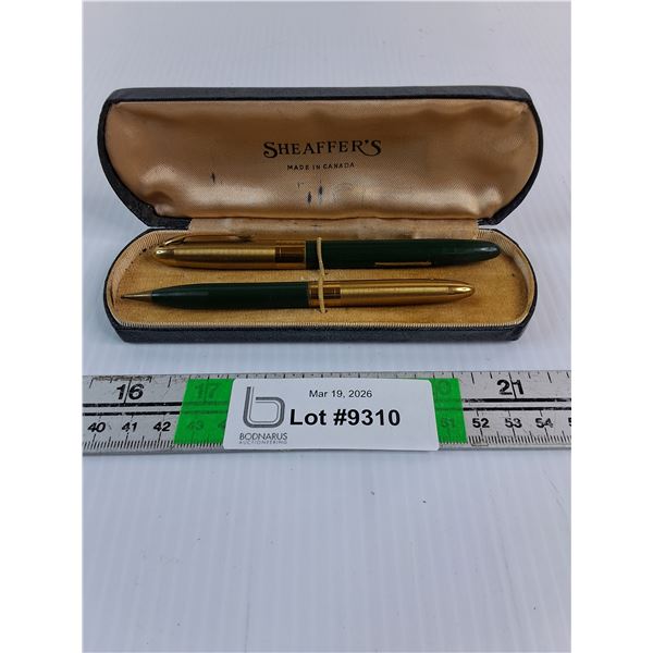 Vintage Sheaffer Snorkel Fountain Pen and Mechanical Pencil Set-1950's-Made in Canada
