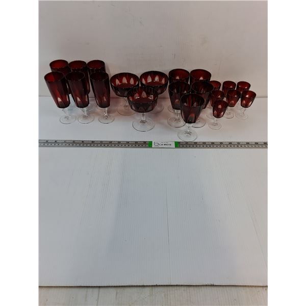 (21) Pieces of Vintage Luminarc Crystal Gothic Design Glassware - PICK UP