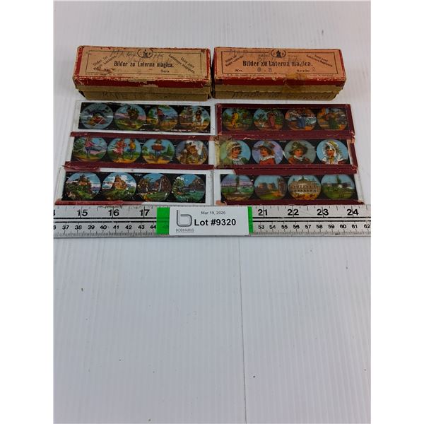 (27) Antique Magic Lantern Glass Slides-Made in Germany-all are pictured