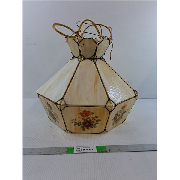 Glass Hanging Lamp Approx. 14" x 13" - PICK UP ONLY