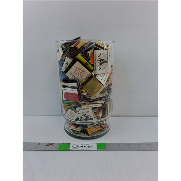 Glass Jar 10" & Collector Matchboxes- Firelli, Husky, Comfort Inn, Misc. Cannot Ship