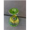 Image 3 : Iridescent Flower Shaped Glass Footed Bowl 7.5"
