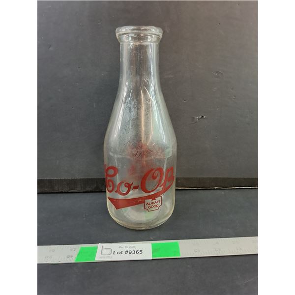Vintage Glass Co-operative Creamery Bottle 10.25"