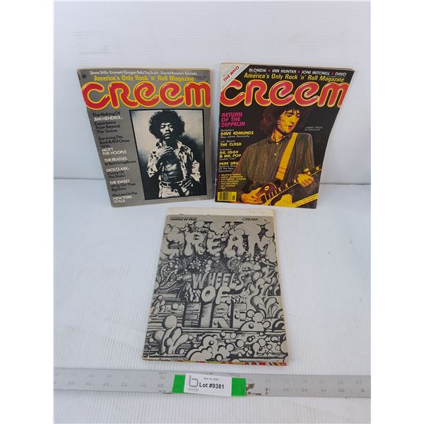 (2) Creem Magazines & Cream- Wheels of Fire Music Book