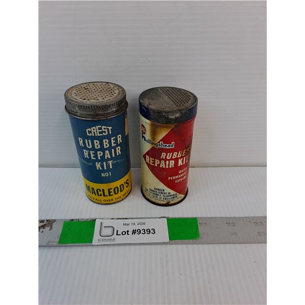 Crest & Hollingshead Rubber Repair Kits/Containers- As Is