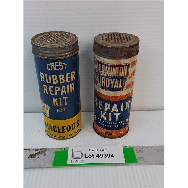 Crest & Dominion Royal Rubber Repair Kits/Containers- As Is