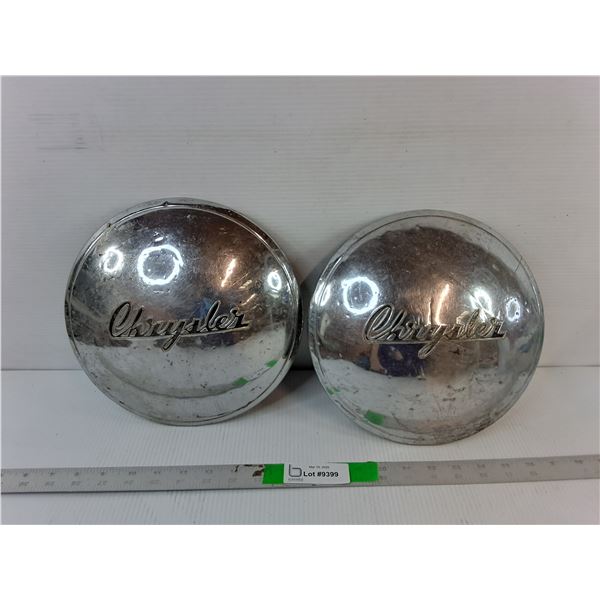 (2) Vintage Chrysler Hubcaps 10", Approx. 8" Inner Diameter