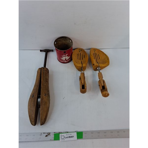 Wooden Shoe Stretchers & Metal Christmas Tree Stand