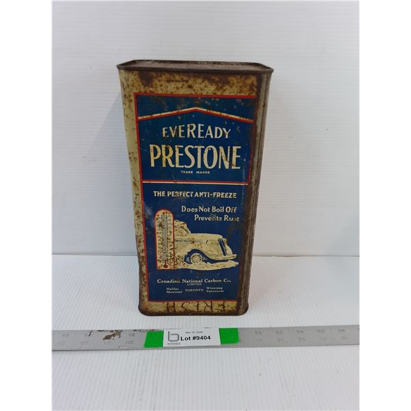 Eveready Prestone Anti-Freeze Tin Can 11.75"