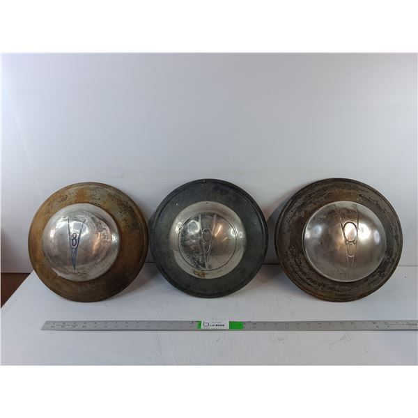 (3) Vintage Ford V8 Hubcaps Approx. 11.5" Diameter