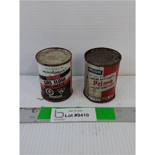 Vintage Motomaster & Prestone Gas Line Antifreeze- Full, Cannot Ship