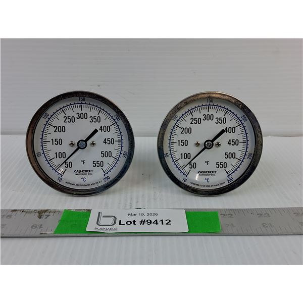 (2) Ashcroft Industrial Pressure Gauges
