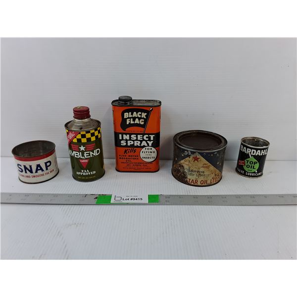 Vintage Oil/Insect Spray Tins- Empty & Avblend Additive- Full, Cannot Ship