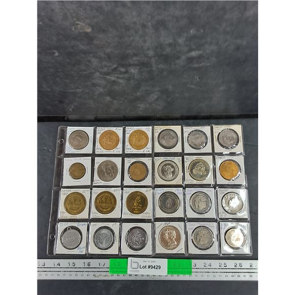 Assorted Vintage Canadian Tokens - Collectible
