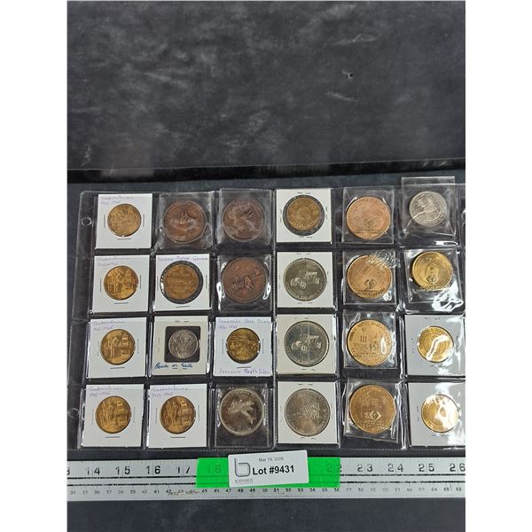 Assorted Vintage Tokens & Heads/Tails Coin