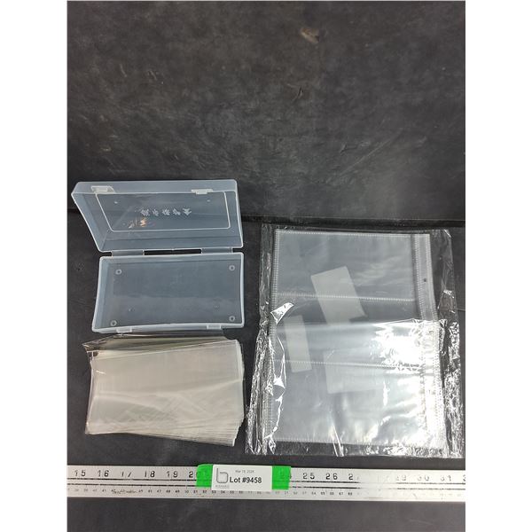 (6) Pages of Bill Sleeves (3 Sleeves Slots/Page Sheet), (95) Single Bill Sleeves in Plastic Case