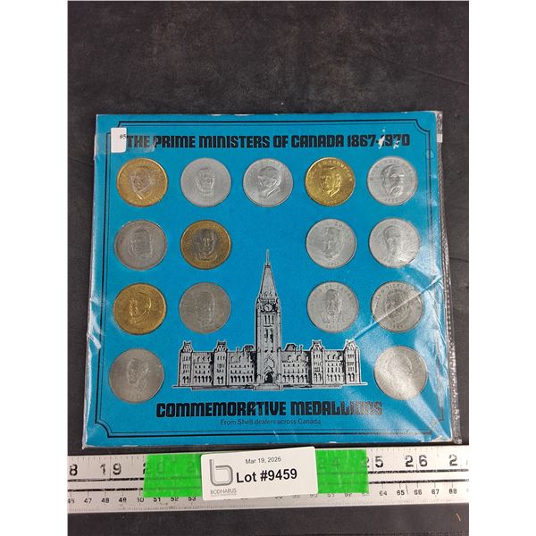 1867 - 1970 Prime Ministers of Canada Commemorative Medallions Plaque by Shell