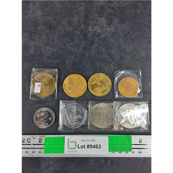 (8) Collector Tokens/Trade Dollars