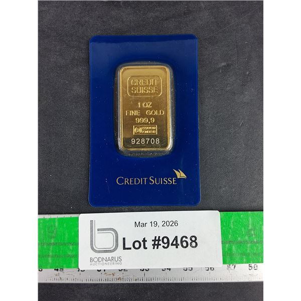 ^(1) Credit Suisse 1 oz. Fine Gold 999.9 Assay Certificate No. 928708