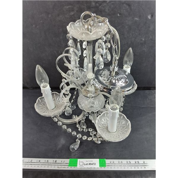 Vintage 14" Plastic & Glass Chandelier - As Is - PICK UP ONLY