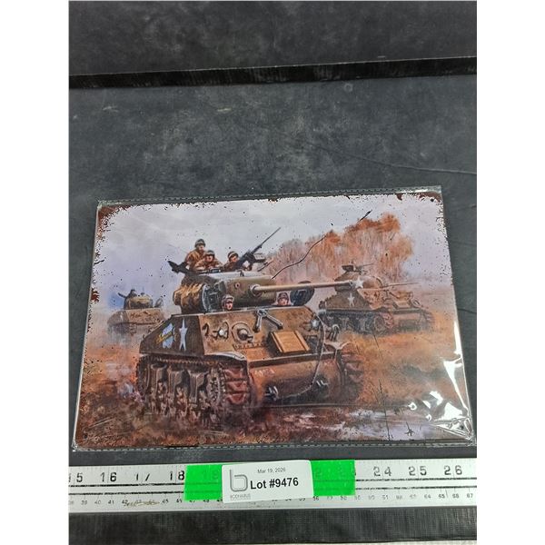 Tank Metal Wall Sign 12" x 8"
