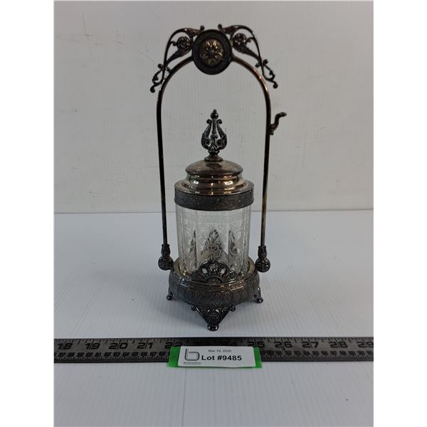 Antique Ornate Silver-Plated Victorian Pickle Castor - Needs 1 Repair