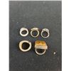 Image 3 : (5) Rings (Sizes 6-8), Earrings & Brooch Set, Grad Bracelet