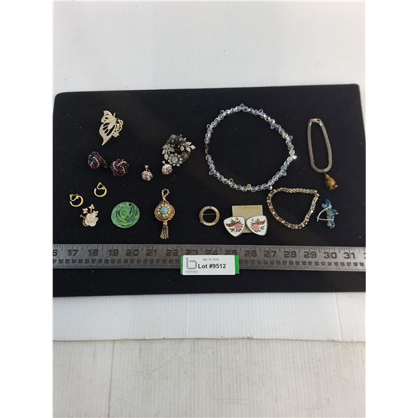 Assorted Vintage Pendants, Brooches, Ear Rings, Bracelets